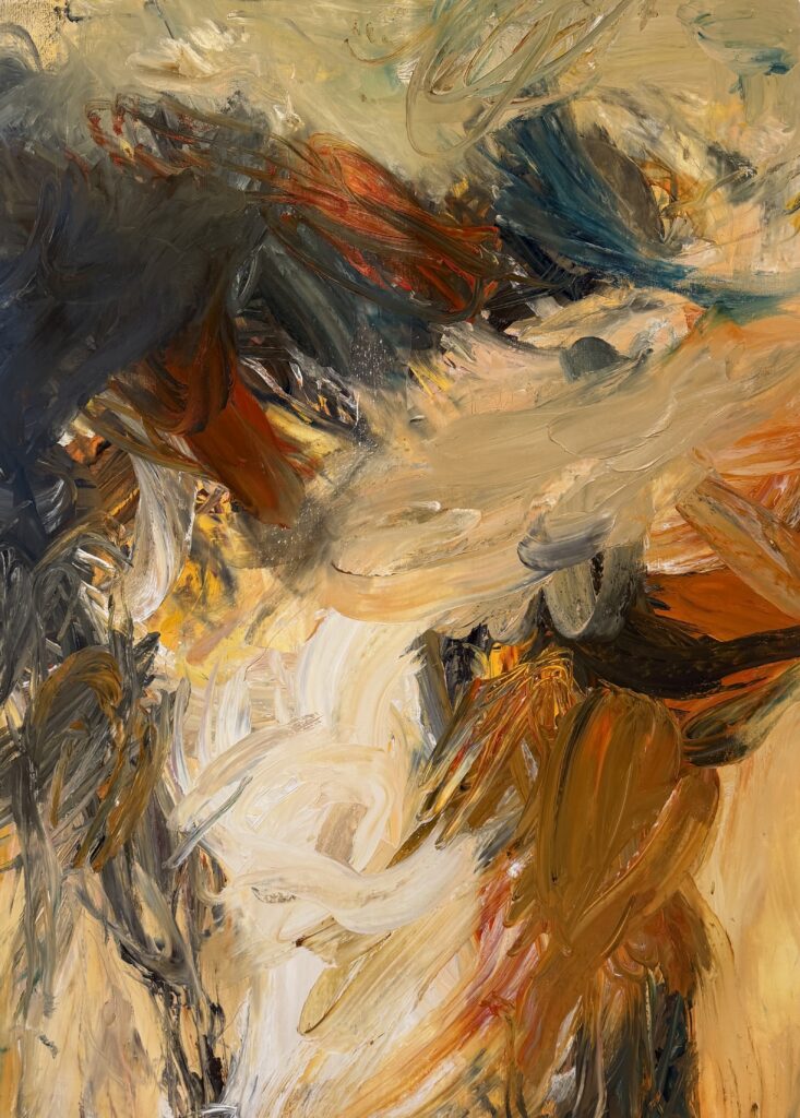 Ashley Kimberley abstract work, oil and graphite on linen.